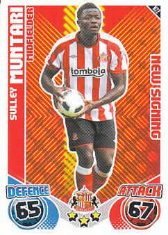 Sulley Muntari Sunderland 2010/11 Topps Match Attax New Signing #N22
